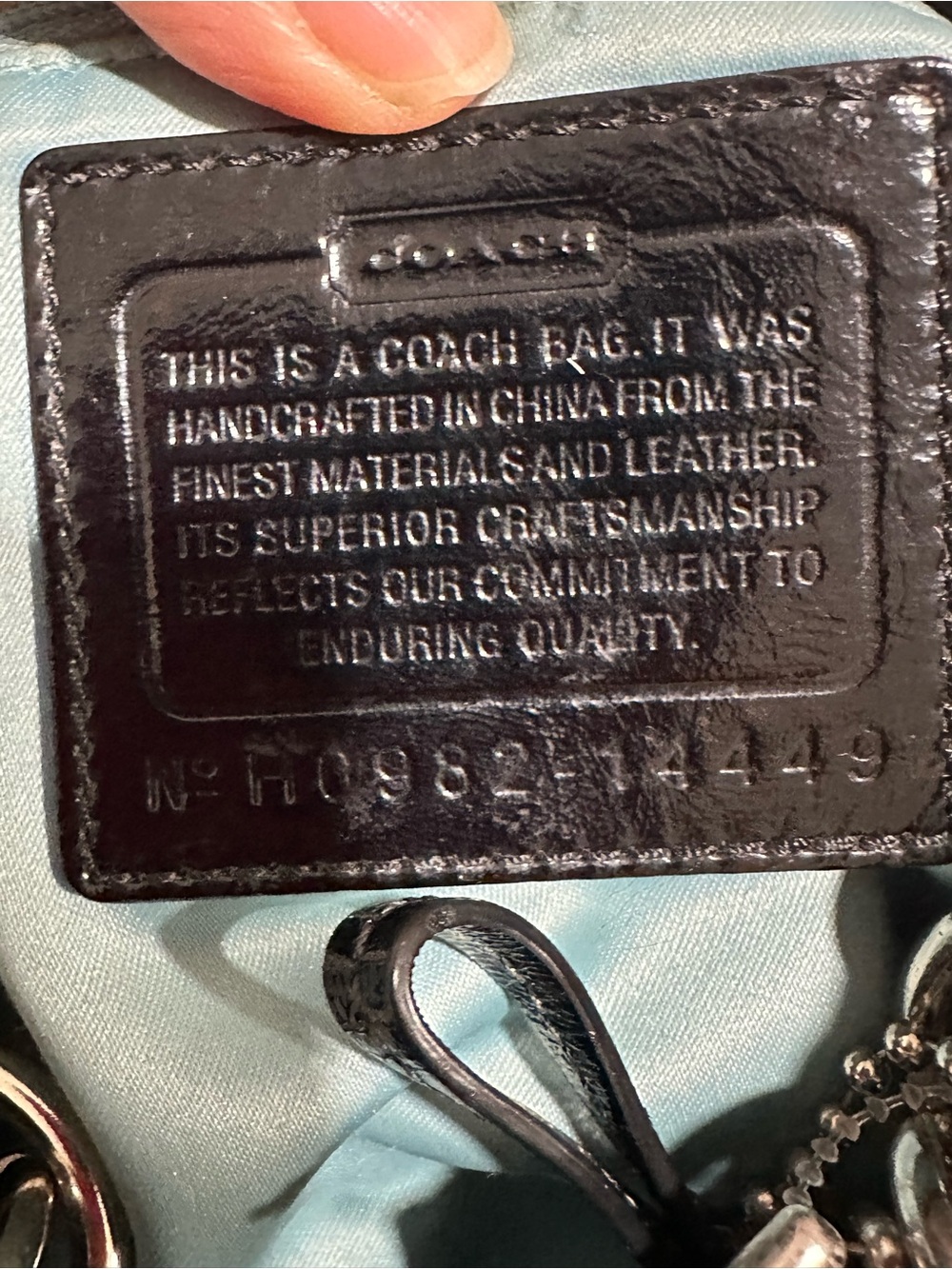 Coach Black Signature Jacquard Tote Bag Silver Hardware Leather Trim - Picture 5 of 10